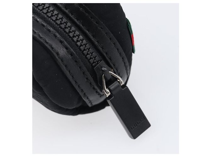 GUCCI GG Canvas Guccissima WebSherry Line Pouch Black Silver 245800 Auth hk4054 Nero Argento - vista 8