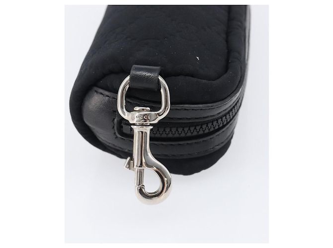 GUCCI GG Canvas Guccissima WebSherry Line Pouch Black Silver 245800 Auth hk4054 Nero Argento - vista 9