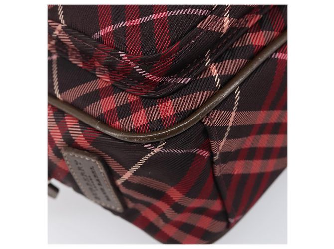 Borsa a tracolla BURBERRY Nova Check Blue Label Nylon Bordeaux Silver Auth am12529A Argento Bordò - vista 15