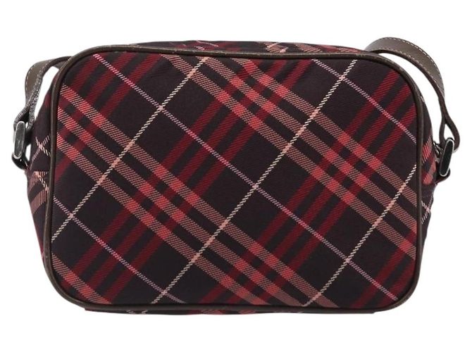 Borsa a tracolla BURBERRY Nova Check Blue Label Nylon Bordeaux Silver Auth am12529A Argento Bordò - vista 2