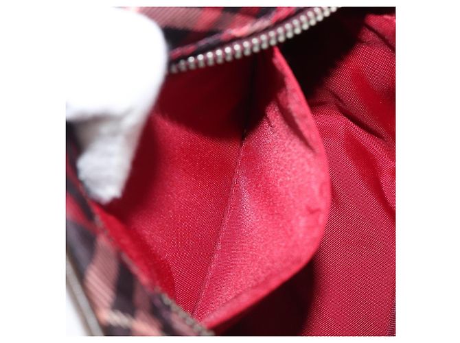 Borsa a tracolla BURBERRY Nova Check Blue Label Nylon Bordeaux Silver Auth am12529A Argento Bordò - vista 21