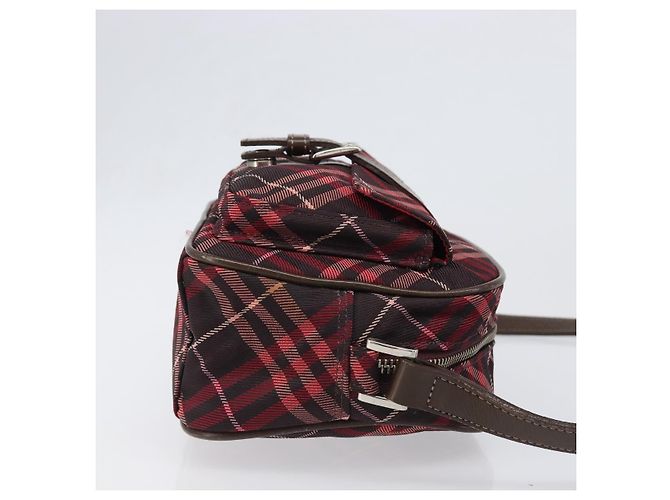 Borsa a tracolla BURBERRY Nova Check Blue Label Nylon Bordeaux Silver Auth am12529A Argento Bordò - vista 3