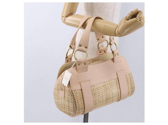 Chloé Borsa a mano Chloe in paglia Gold Beige Auth 200083 D'oro - vista 22
