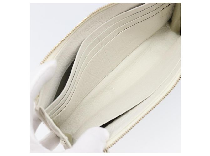 Bulgari Bolsa de mão BVLGARI em couro White Gold Auth bs36852 Branco Dourado - vista 10
