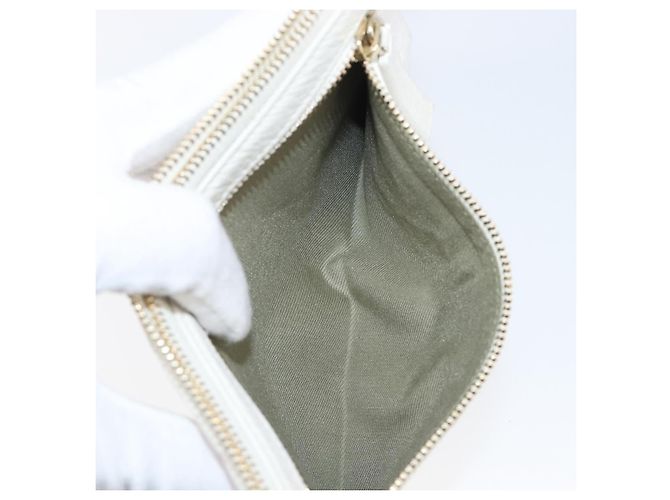 Bulgari Bolsa de mão BVLGARI em couro White Gold Auth bs36852 Branco Dourado - vista 11