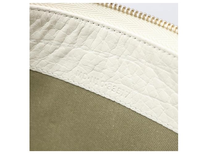 Bulgari Bolsa de mão BVLGARI em couro White Gold Auth bs36852 Branco Dourado - vista 12