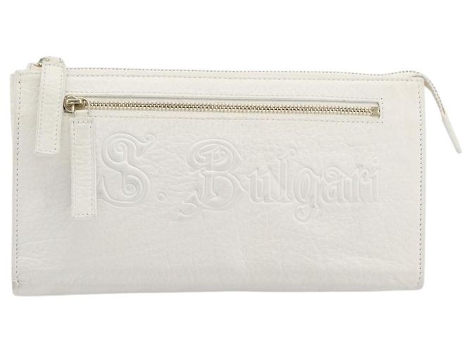 Bulgari Bolsa de mão BVLGARI em couro White Gold Auth bs36852 Branco Dourado - vista 13