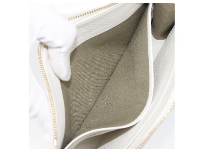 Bulgari Bolsa de mão BVLGARI em couro White Gold Auth bs36852 Branco Dourado - vista 20
