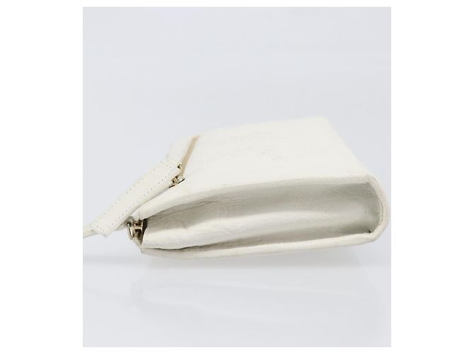 Bulgari Bolsa de mão BVLGARI em couro White Gold Auth bs36852 Branco Dourado - vista 4