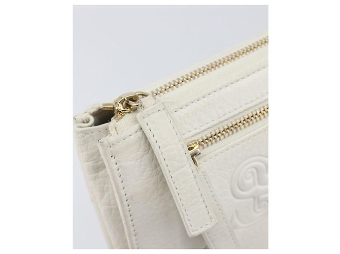 Bulgari Bolsa de mão BVLGARI em couro White Gold Auth bs36852 Branco Dourado - vista 8