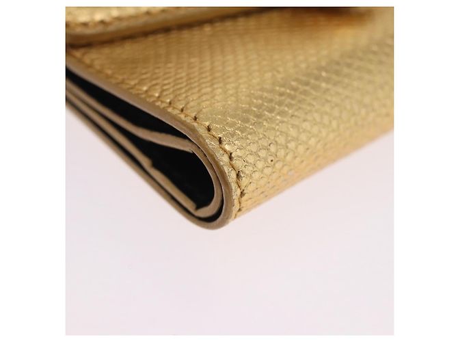 Bulgari Portafoglio BVLGARI Serpenti in pelle oro Auth 202311M D'oro - vista 14