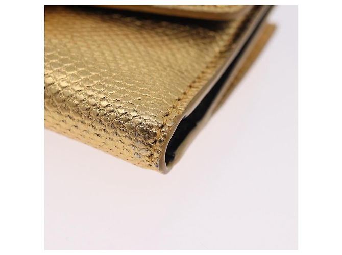 Bulgari Portafoglio BVLGARI Serpenti in pelle oro Auth 202311M D'oro - vista 15