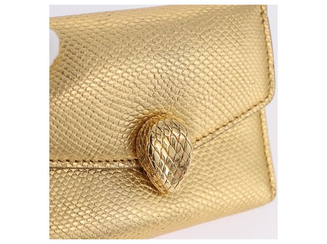 Bulgari Portafoglio BVLGARI Serpenti in pelle oro Auth 202311M D'oro - vista 19