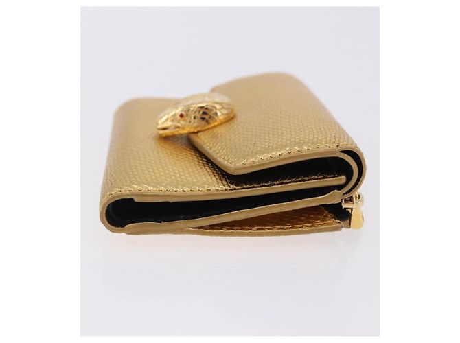 Bulgari Portafoglio BVLGARI Serpenti in pelle oro Auth 202311M D'oro - vista 3