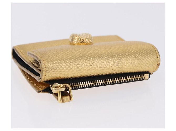 Bulgari Portafoglio BVLGARI Serpenti in pelle oro Auth 202311M D'oro - vista 5