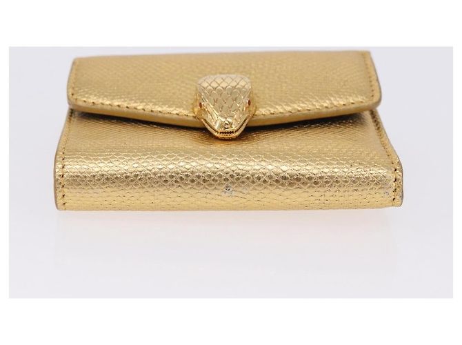 Bulgari Portafoglio BVLGARI Serpenti in pelle oro Auth 202311M D'oro - vista 7