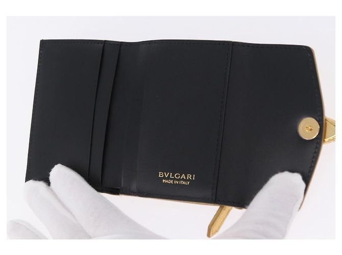 Bulgari Portafoglio BVLGARI Serpenti in pelle oro Auth 202311M D'oro - vista 9