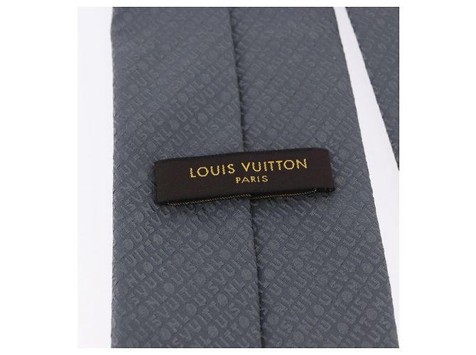 Corbata LOUIS VUITTON de seda gris LV Auth 199991M Castaño - vista 14
