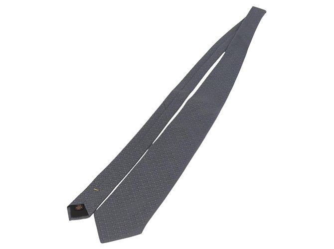 Corbata LOUIS VUITTON de seda gris LV Auth 199991M Castaño - vista 2