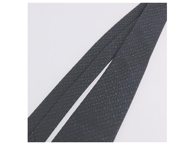 Corbata LOUIS VUITTON de seda gris LV Auth 199991M Castaño - vista 6