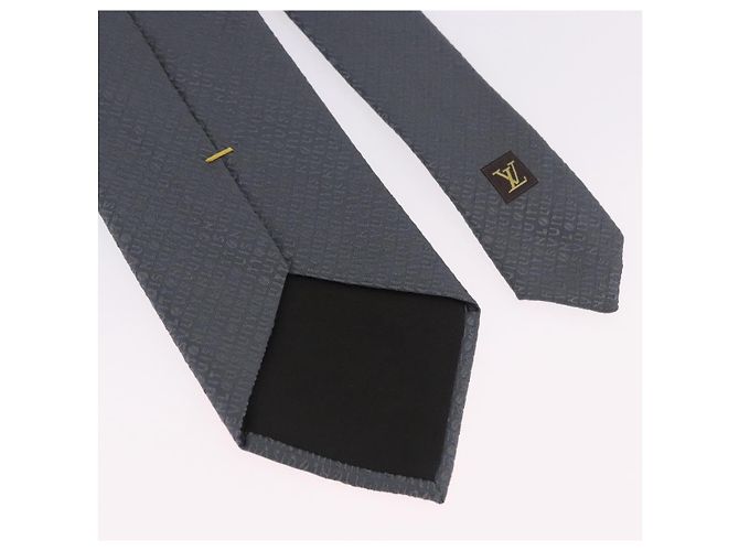 Corbata LOUIS VUITTON de seda gris LV Auth 199991M Castaño - vista 9