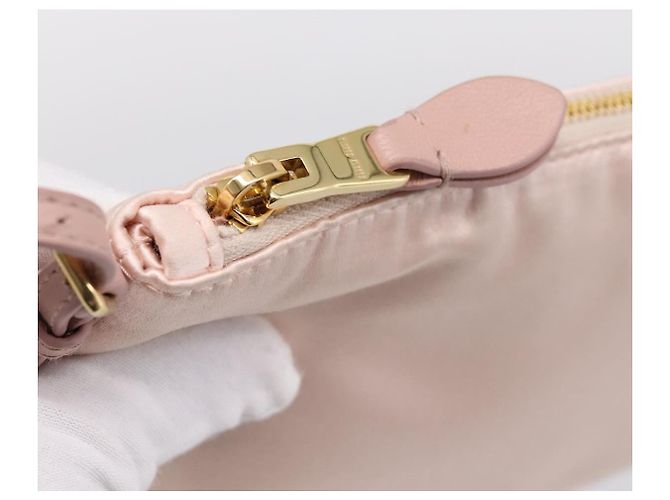 Borsa a tracolla Miu Miu Satin Pink Gold Auth 199414A Rosa D'oro - vista 10