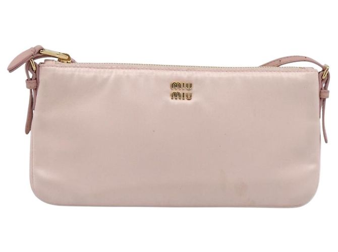 Borsa a tracolla Miu Miu Satin Pink Gold Auth 199414A Rosa D'oro - vista 13