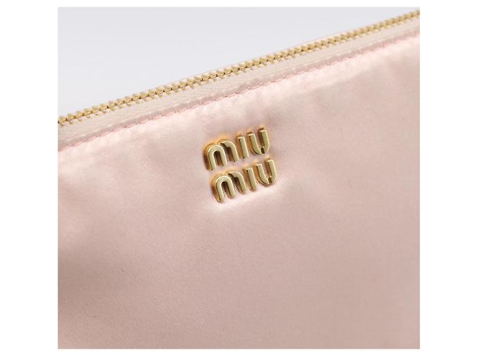 Borsa a tracolla Miu Miu Satin Pink Gold Auth 199414A Rosa D'oro - vista 17