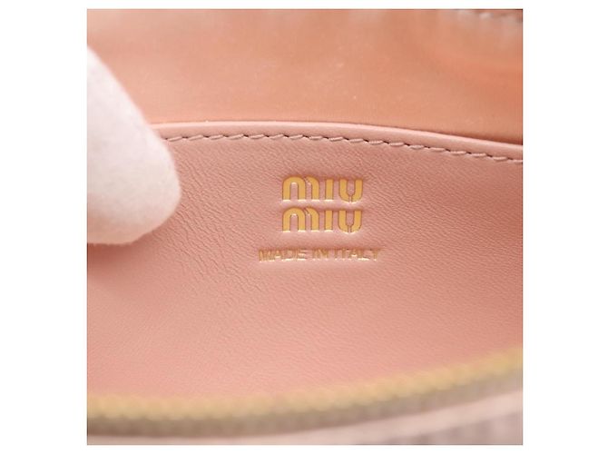 Borsa a tracolla Miu Miu Satin Pink Gold Auth 199414A Rosa D'oro - vista 18