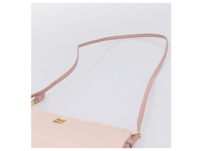 Borsa a tracolla Miu Miu Satin Pink Gold Auth 199414A Rosa D'oro - vista 8