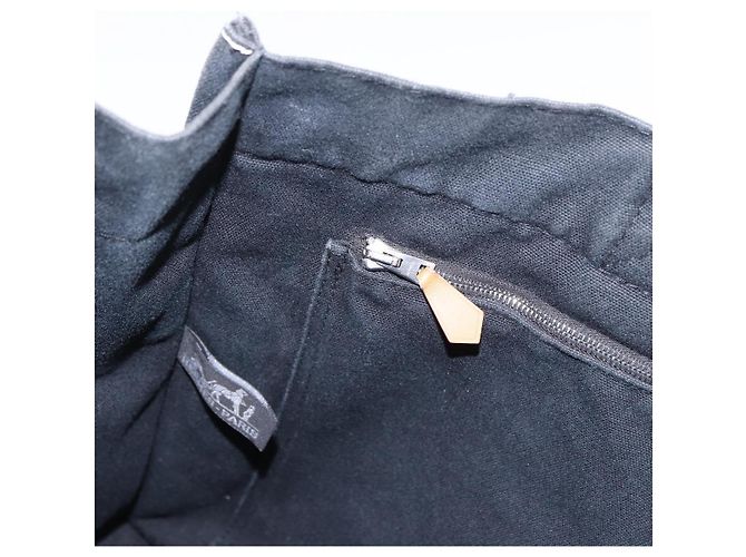 Hermès Borsa HERMES Fourre Tout MM in cotone nero argento Auth 199811 - vista 19