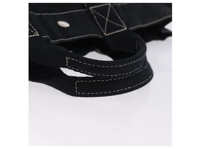 Hermès Borsa HERMES Fourre Tout MM in cotone nero argento Auth 199811 - vista 7