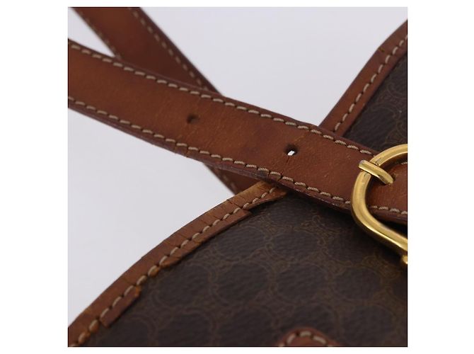 Céline Borsa Tote CELINE Macadam PVC Pelle Marrone Tono Oro Auth BA15400 - vista 17