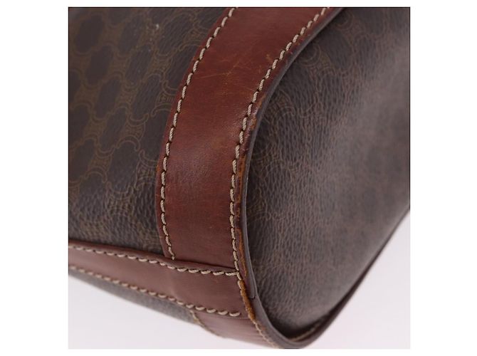 Céline Borsa Tote CELINE Macadam PVC Pelle Marrone Tono Oro Auth BA15400 - vista 18