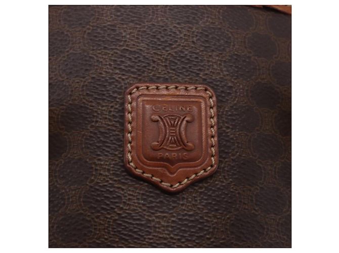 Céline Borsa Tote CELINE Macadam PVC Pelle Marrone Tono Oro Auth BA15400 - vista 22