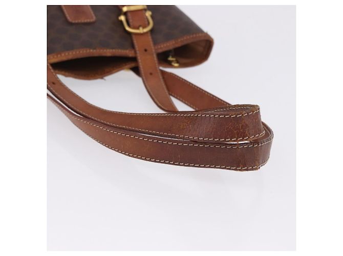 Céline Borsa Tote CELINE Macadam PVC Pelle Marrone Tono Oro Auth BA15400 - vista 8