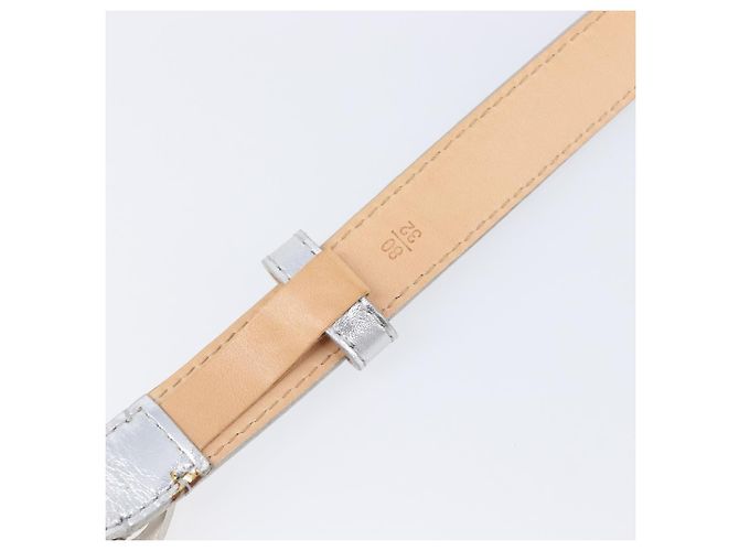 LOUIS VUITTON Cintura Narrow Belt Leather 80/32 Silver LV Auth 202107 Argento - vista 11