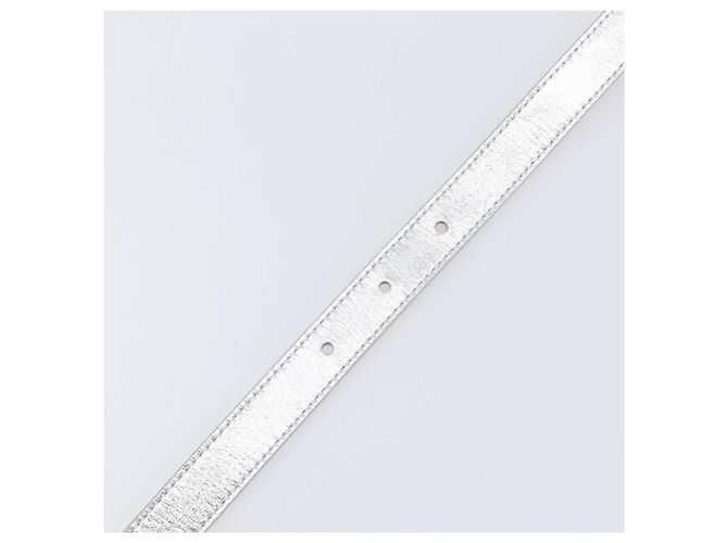 LOUIS VUITTON Cintura Narrow Belt Leather 80/32 Silver LV Auth 202107 Argento - vista 8