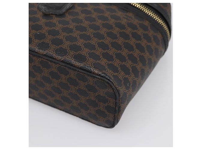 Céline Borsa a mano porta trucchi CELINE Macadam Canvas PVC Pelle Nero Oro Auth 199395 D'oro - vista 14