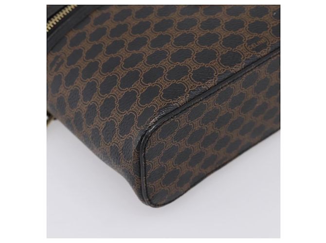 Céline Borsa a mano porta trucchi CELINE Macadam Canvas PVC Pelle Nero Oro Auth 199395 D'oro - vista 15