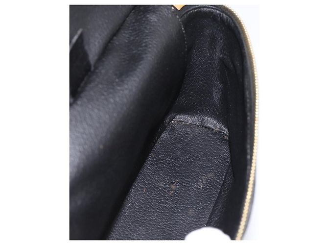 Céline Borsa a mano porta trucchi CELINE Macadam Canvas PVC Pelle Nero Oro Auth 199395 D'oro - vista 20