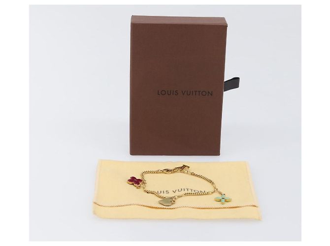 LOUIS VUITTON Brassless Sweet Monogram metallo tono oro M65591 LV Auth ar14153M - vista 18