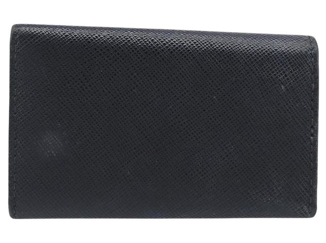 Saffiano PRADA Key Case Safiano Leather Navy Gold Auth bs36879 Golden Navy blue - view 2