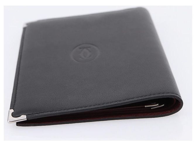 Portafoglio CARTIER in pelle nera argento Auth bs36836A Nero - vista 6