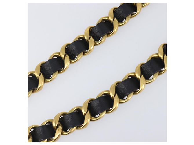 Cintura a catena CHANEL Metallo 29.1'' Nero Oro CC Auth bs36890V D'oro - vista 10