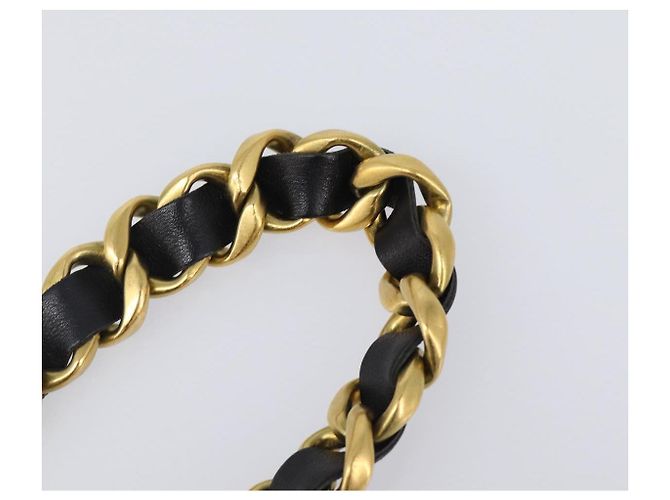 Cintura a catena CHANEL Metallo 29.1'' Nero Oro CC Auth bs36890V D'oro - vista 12