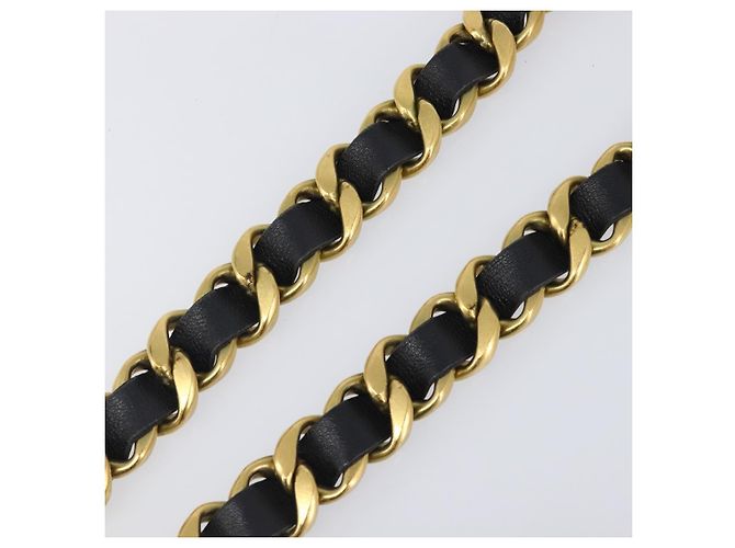 Cintura a catena CHANEL Metallo 29.1'' Nero Oro CC Auth bs36890V D'oro - vista 4