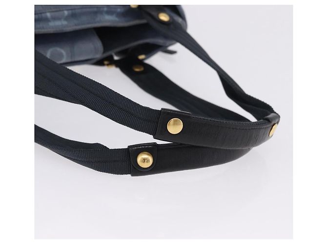 Borsa Tote Salvatore Ferragamo Gancini Canvas Navy Gold Auth 200061A D'oro Blu navy - vista 7