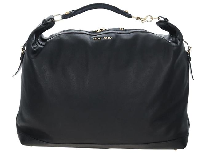 Borsa a tracolla Miu Miu in pelle nera e oro Auth yk20825V Nero D'oro - vista 13