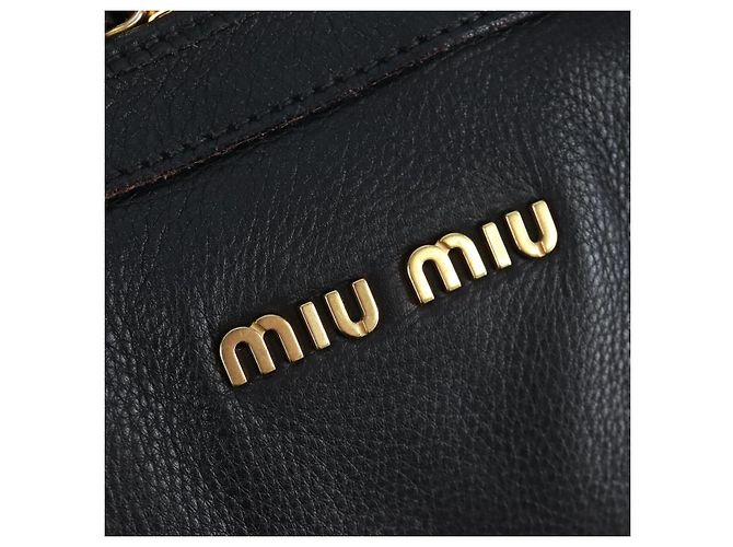 Borsa a tracolla Miu Miu in pelle nera e oro Auth yk20825V Nero D'oro - vista 18